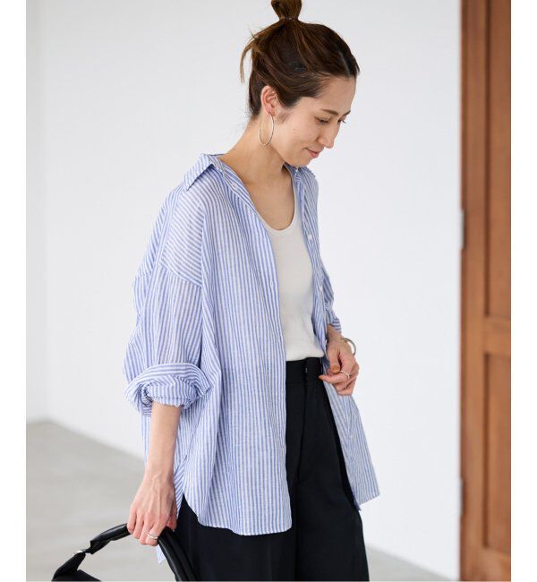 FRAMeWORK「コットンリネンオーバーシャツ」|シャツ・ブラウス|