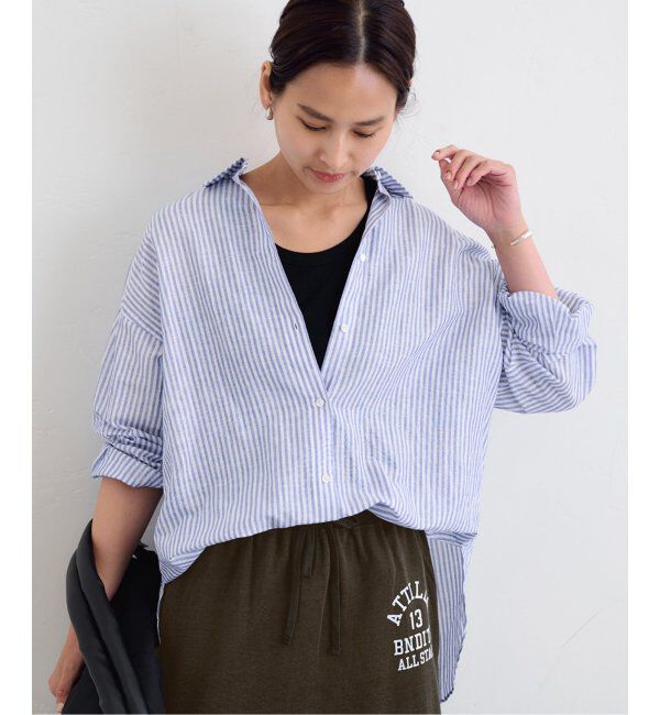 FRAMeWORK「コットンリネンオーバーシャツ」|シャツ・ブラウス|