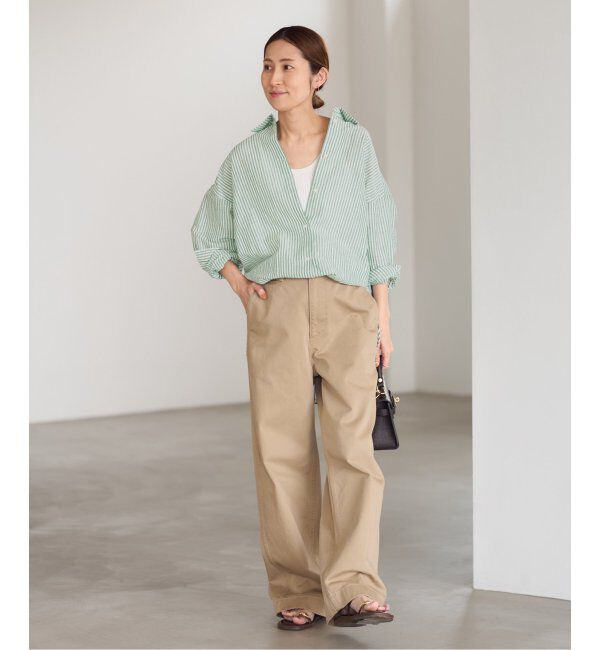 FRAMeWORK「コットンリネンオーバーシャツ」|シャツ・ブラウス|