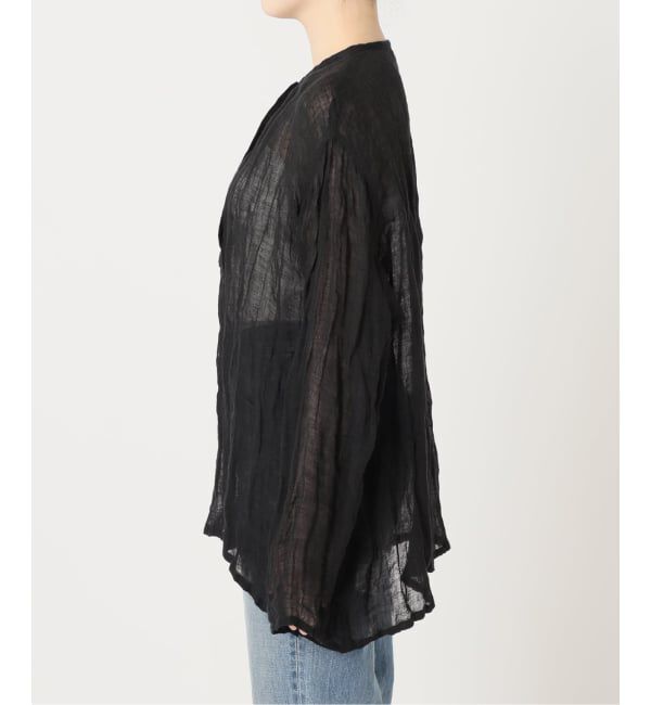 FRAMeWORK「≪追加≫LINENクレープヘンリーネックブラウス 3」|シャツ・ブラウス|