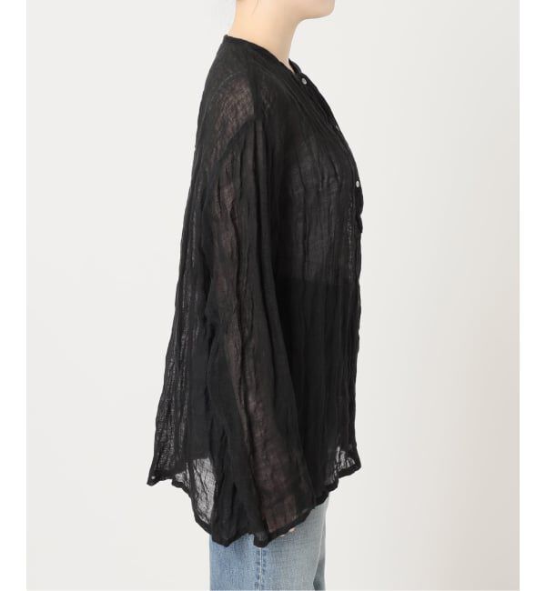 FRAMeWORK「≪追加≫LINENクレープヘンリーネックブラウス 3」|シャツ・ブラウス|