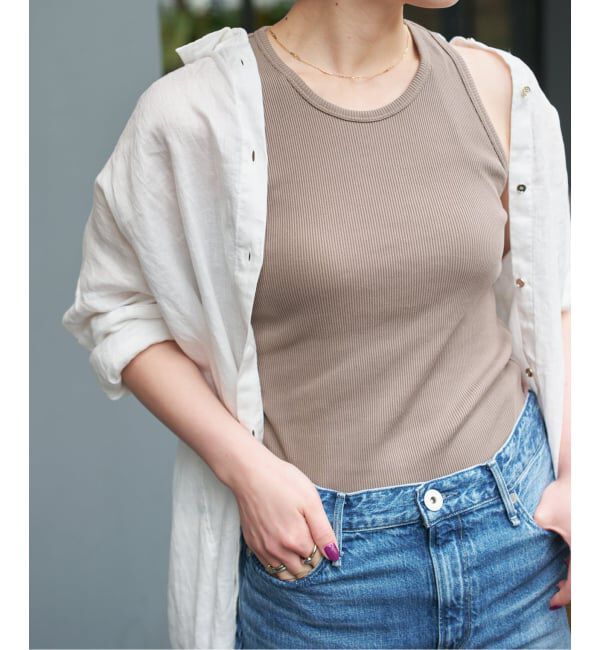 Spick and Span「《予約》カップ付きT/Cアメスリタンク」|タンクトップ|ブラウン D