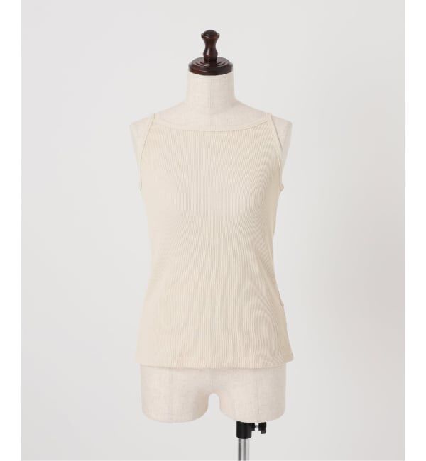 Spick and Span「《予約》カップ付きT/Cボートネックキャミ」|キャミソール|