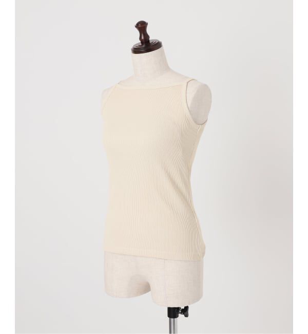 Spick and Span「《予約》カップ付きT/Cボートネックキャミ」|キャミソール|