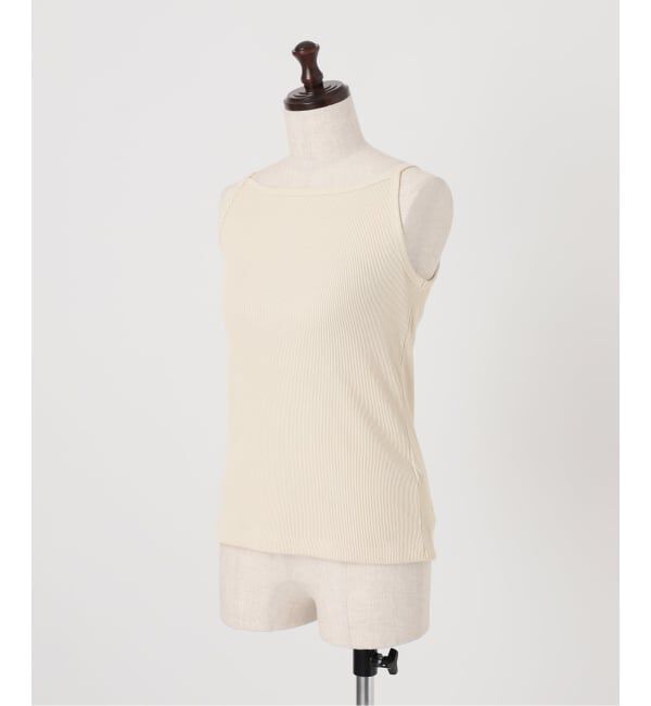 Spick and Span「《予約》カップ付きT/Cボートネックキャミ」|キャミソール|