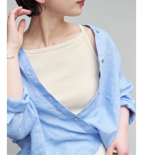 Spick and Span「《予約》カップ付きT/Cボートネックキャミ」|キャミソール|ナチュラル