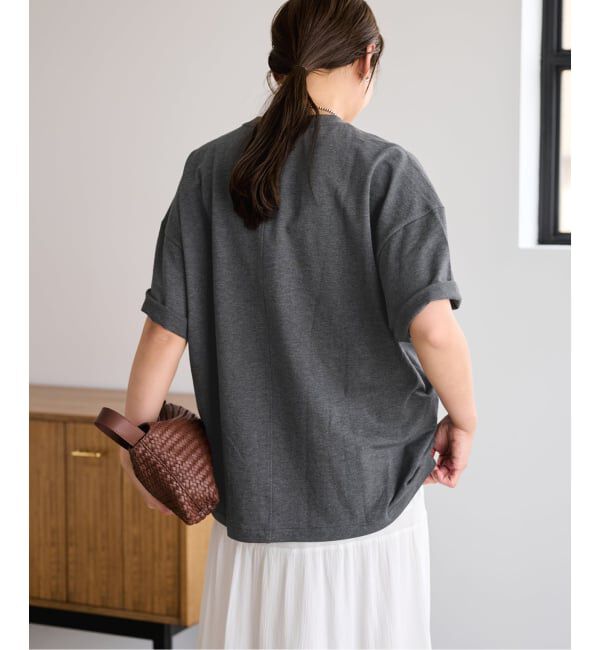 FRAMeWORK「≪予約≫コンパクトインレーニュアンスTシャツ（ベージュ）」|Tシャツ・カットソー|