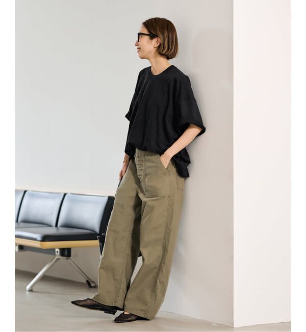 FRAMeWORK「≪予約≫コンパクトインレーニュアンスTシャツ（ベージュ）」|Tシャツ・カットソー|