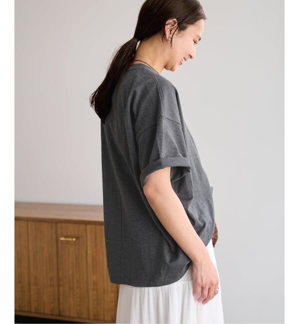 FRAMeWORK「≪予約≫コンパクトインレーニュアンスTシャツ（ベージュ）」|Tシャツ・カットソー|