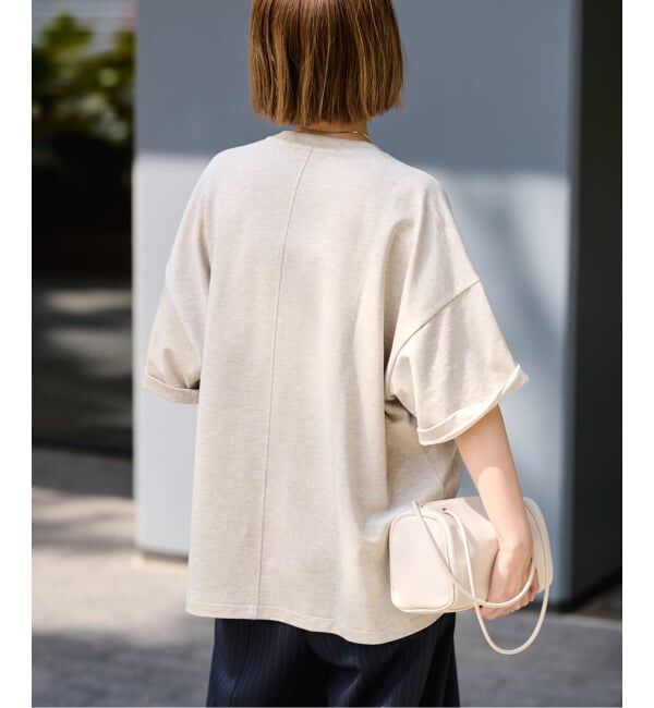 FRAMeWORK「≪予約≫コンパクトインレーニュアンスTシャツ（ベージュ）」|Tシャツ・カットソー|