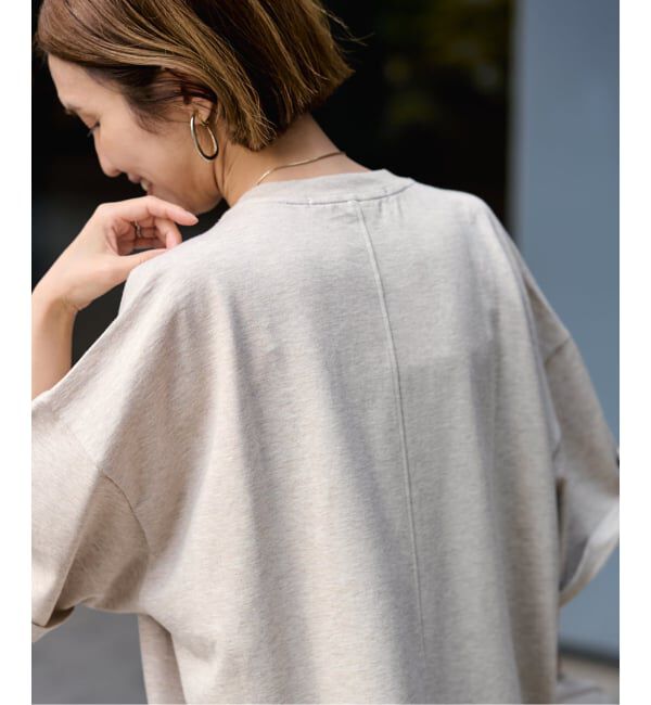 FRAMeWORK「≪予約≫コンパクトインレーニュアンスTシャツ（ベージュ）」|Tシャツ・カットソー|