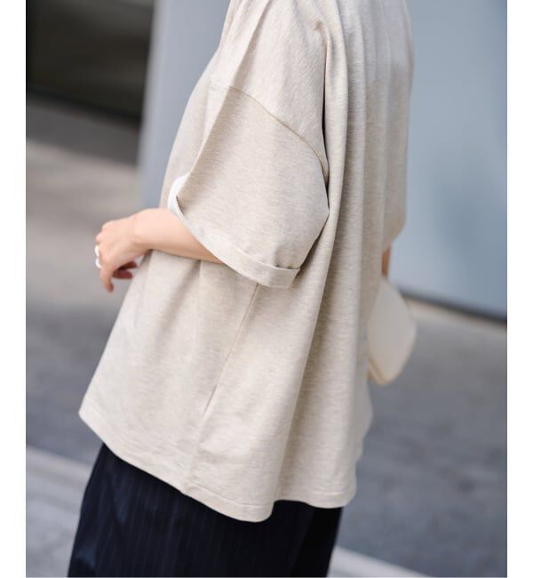 FRAMeWORK「≪予約≫コンパクトインレーニュアンスTシャツ（ベージュ）」|Tシャツ・カットソー|