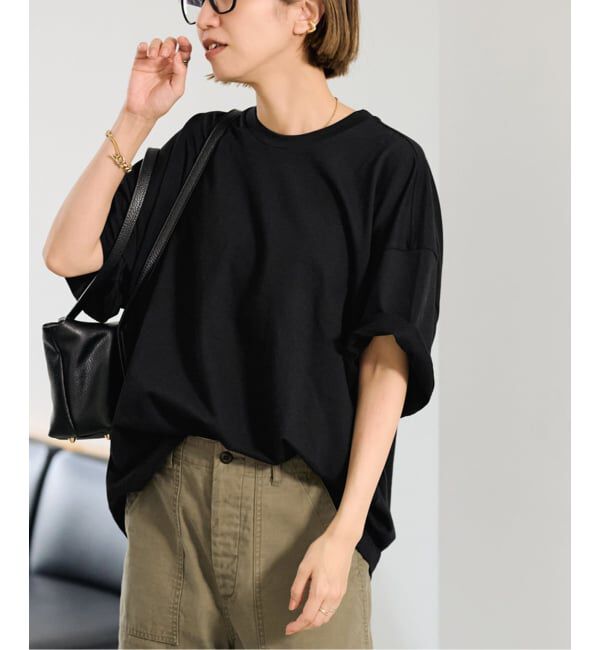 FRAMeWORK「≪予約≫コンパクトインレーニュアンスTシャツ（ベージュ）」|Tシャツ・カットソー|