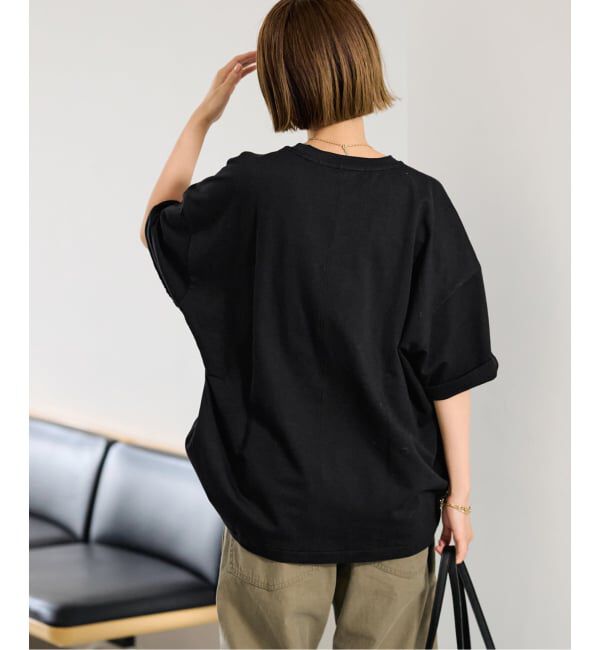 FRAMeWORK「≪予約≫コンパクトインレーニュアンスTシャツ（ベージュ）」|Tシャツ・カットソー|