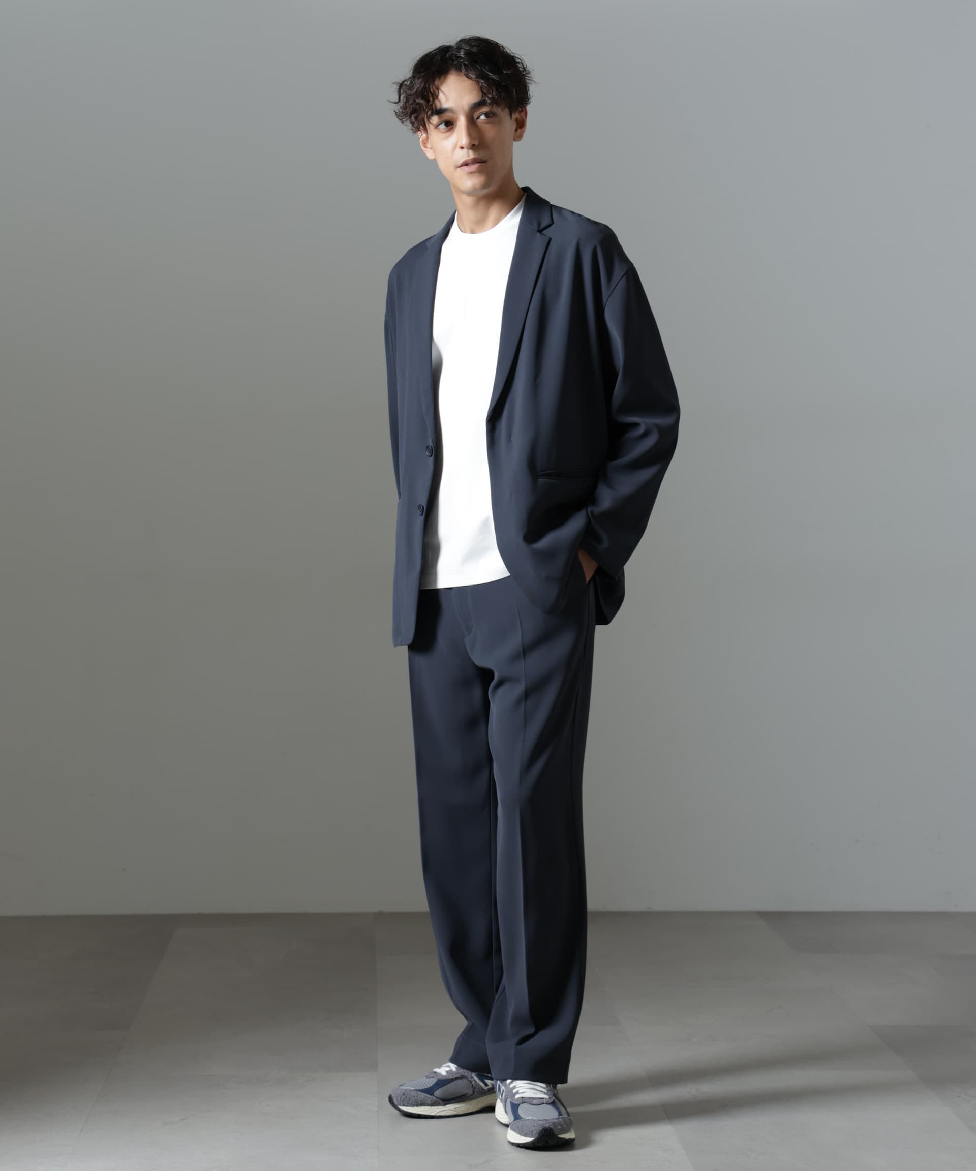 nano･universe「ドレープ ストレートスラックス(セットアップ可)」|チノ|