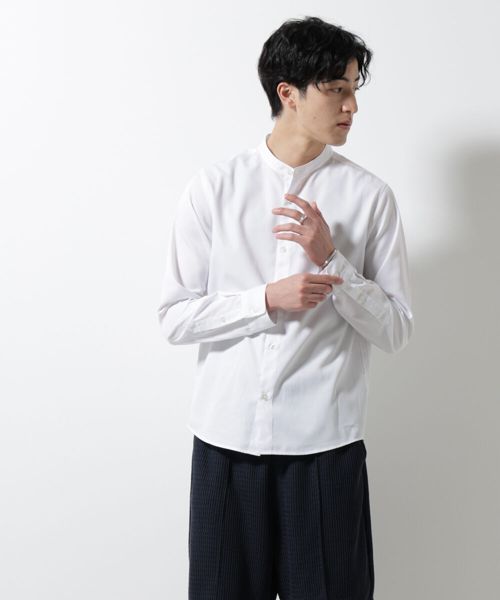 nano･universe「スタンダードバンドカラーシャツ/長袖」|シャツ・ブラウス|