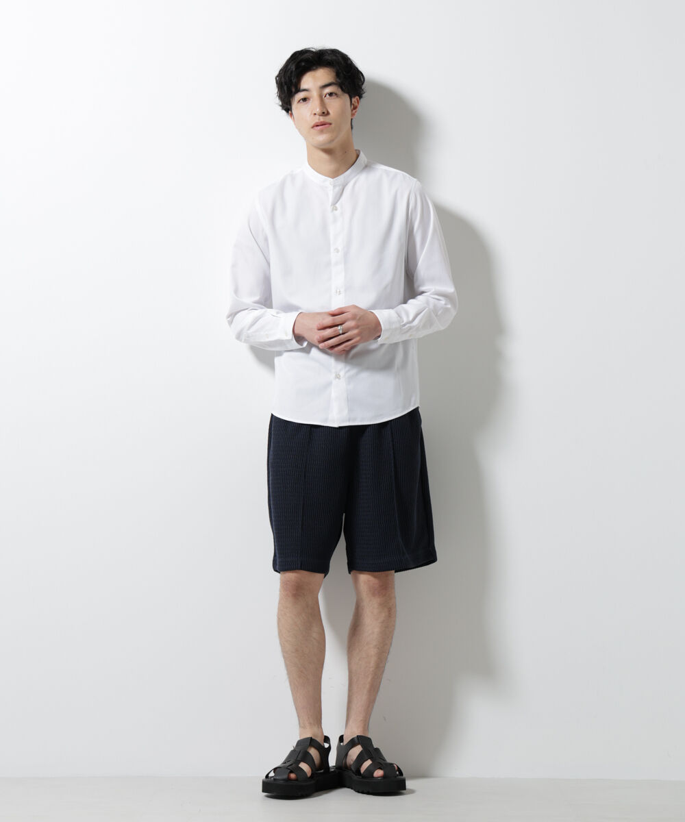 nano･universe「スタンダードバンドカラーシャツ/長袖」|シャツ・ブラウス|