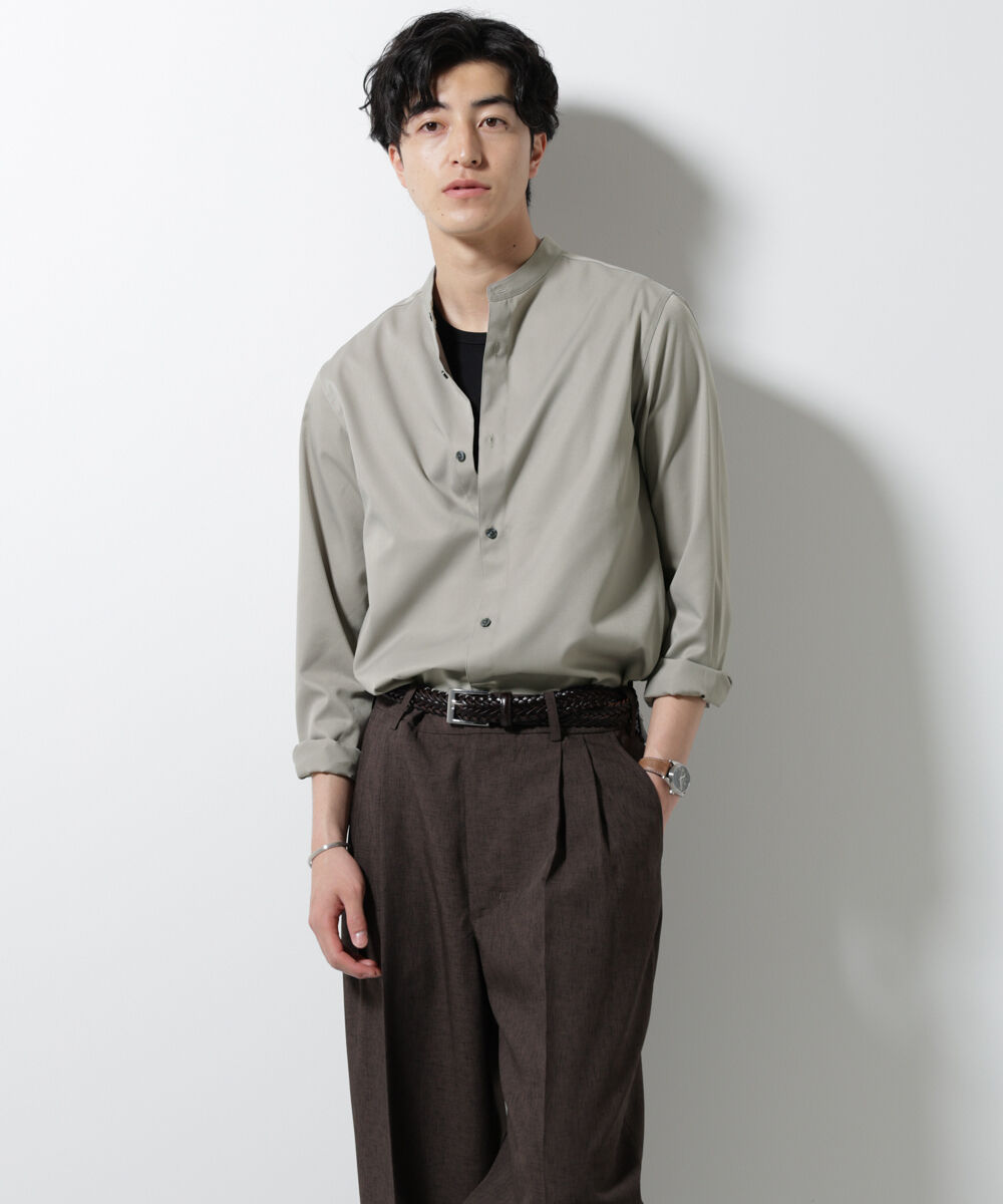 nano･universe「スタンダードバンドカラーシャツ/長袖」|シャツ・ブラウス|