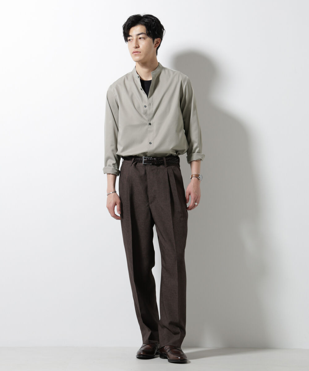 nano･universe「スタンダードバンドカラーシャツ/長袖」|シャツ・ブラウス|