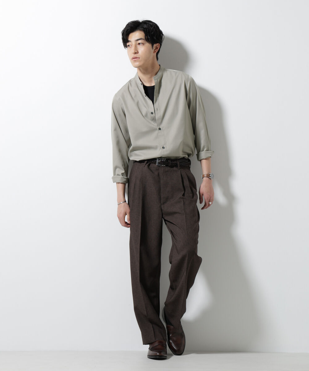 nano･universe「スタンダードバンドカラーシャツ/長袖」|シャツ・ブラウス|