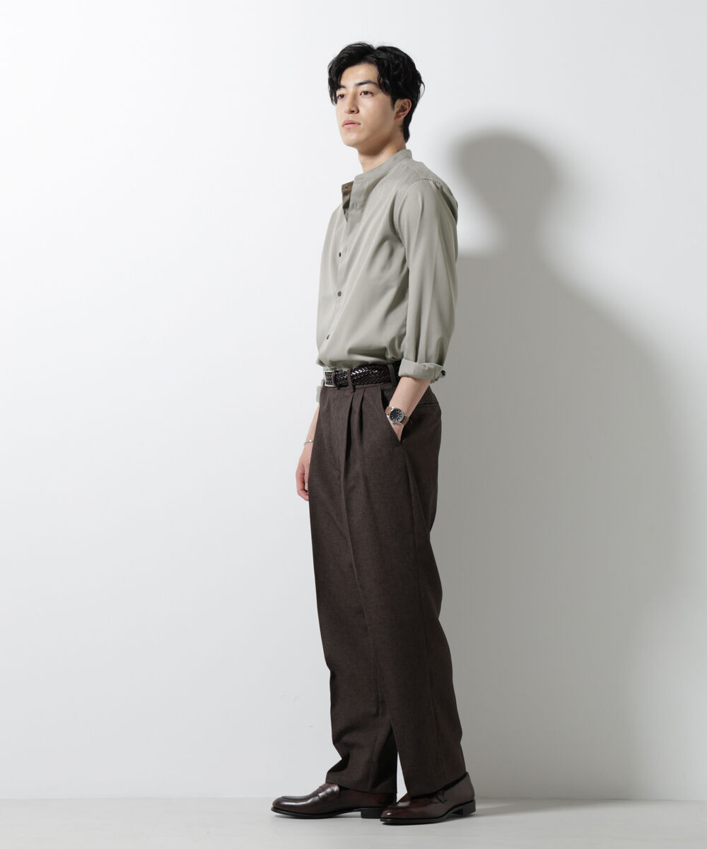 nano･universe「スタンダードバンドカラーシャツ/長袖」|シャツ・ブラウス|