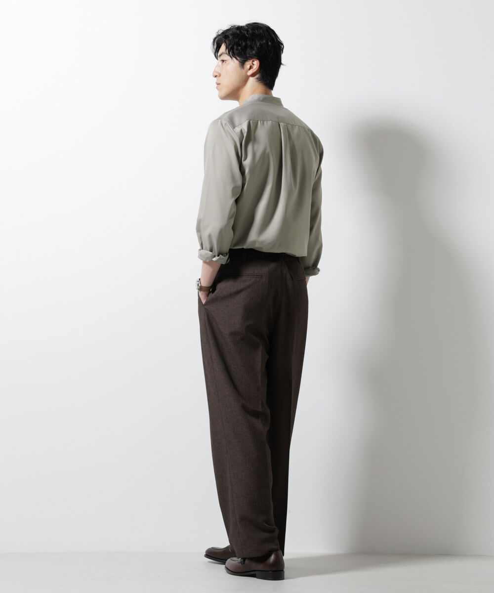 nano･universe「スタンダードバンドカラーシャツ/長袖」|シャツ・ブラウス|