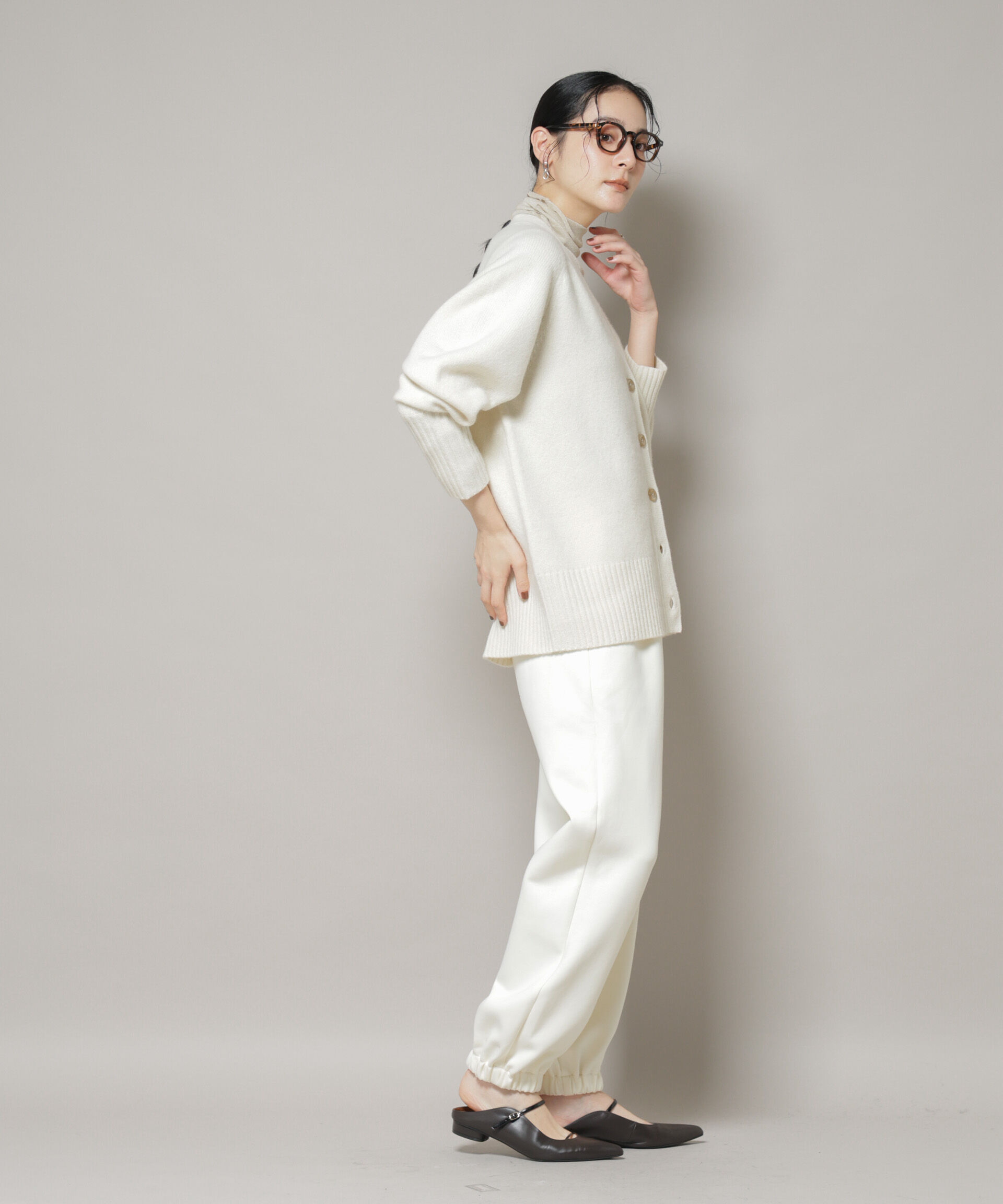 nano･universe「AQUAウールカシミヤVネックカーディガン」|ニット・セーター|