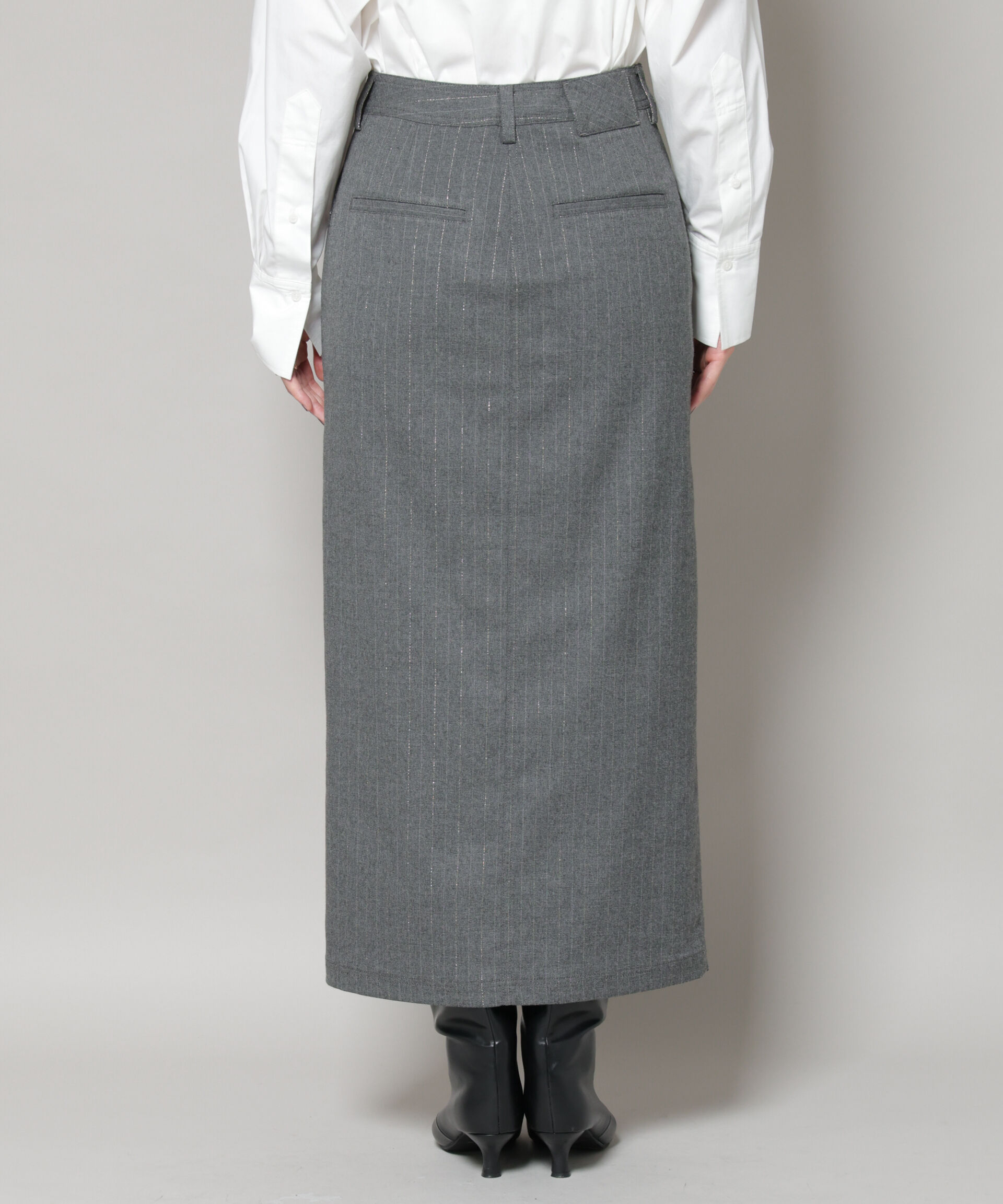 nano･universe「ラメストライプスーチングIラインスカート」|スカート|