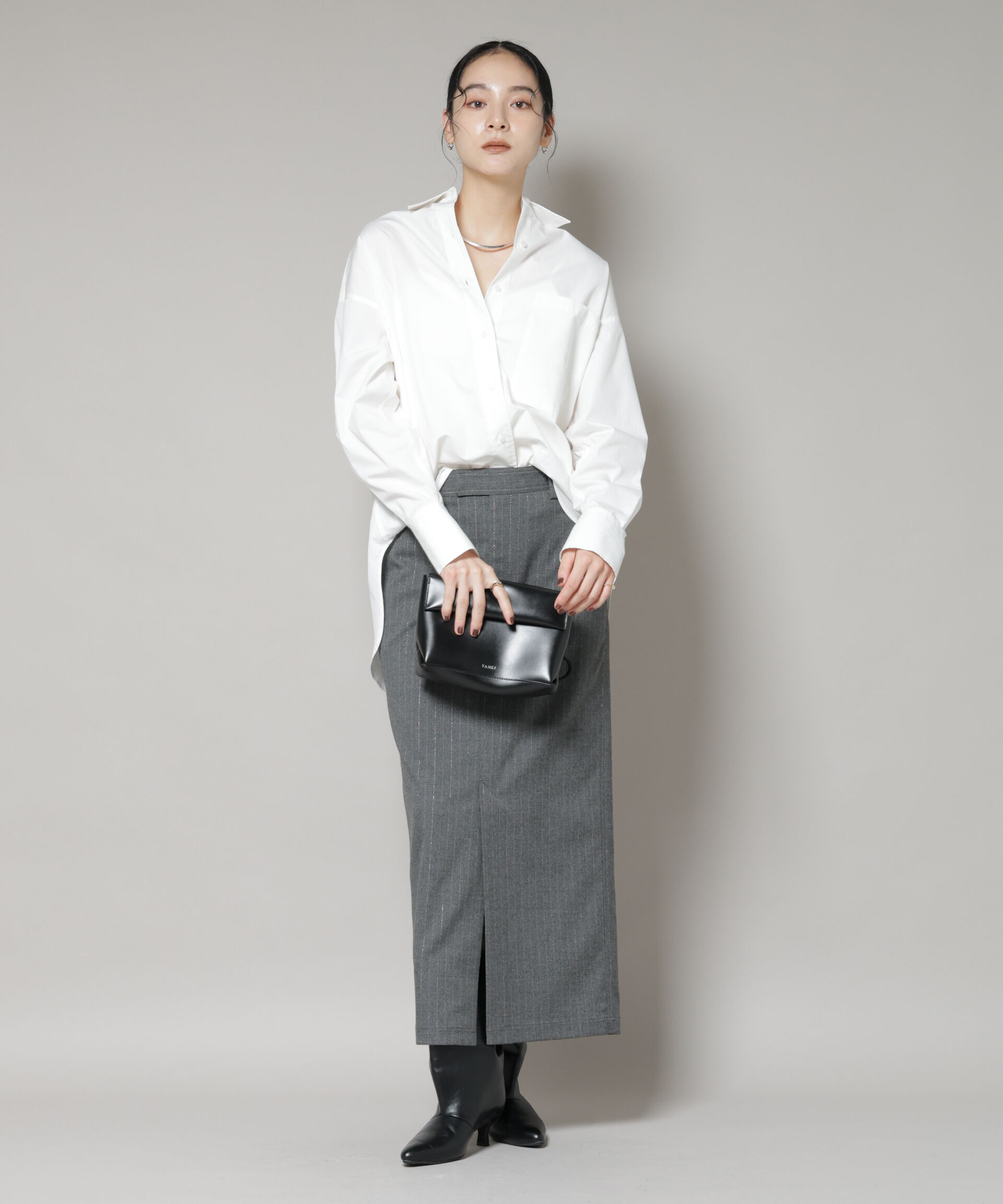 nano･universe「ラメストライプスーチングIラインスカート」|スカート|