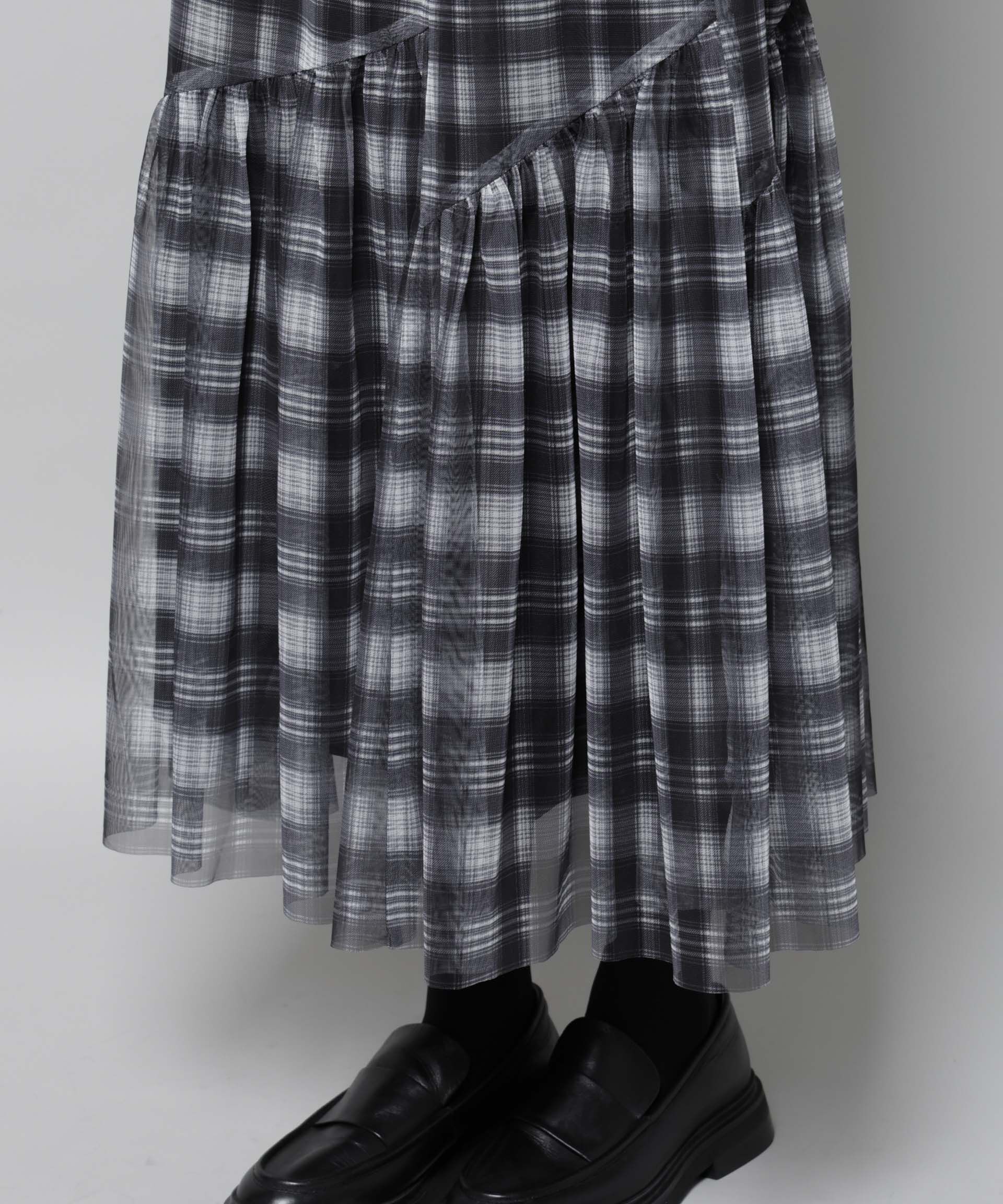 nano･universe「オンブレーチェックチュールスカート」|スカート|