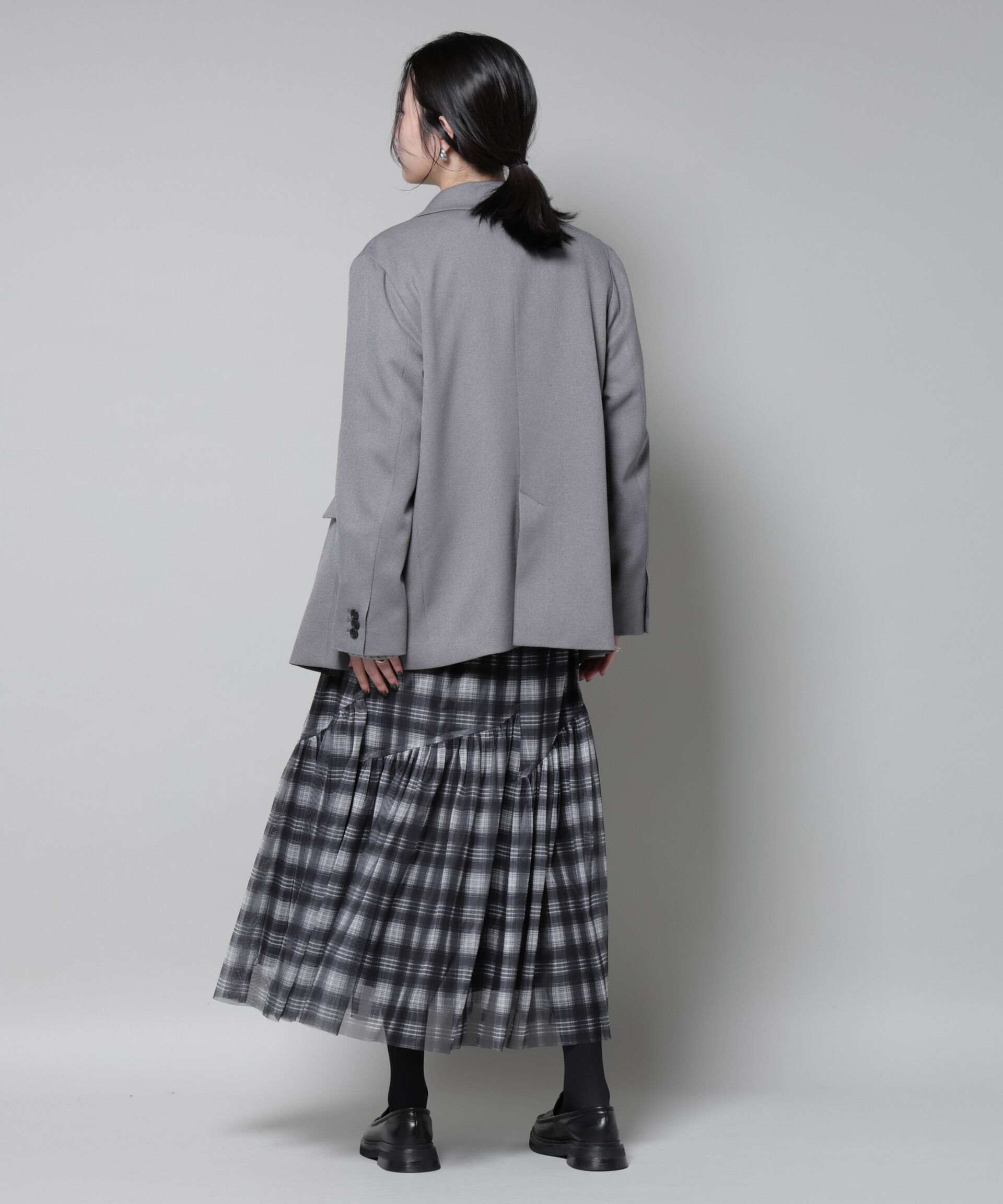 nano･universe「オンブレーチェックチュールスカート」|スカート|