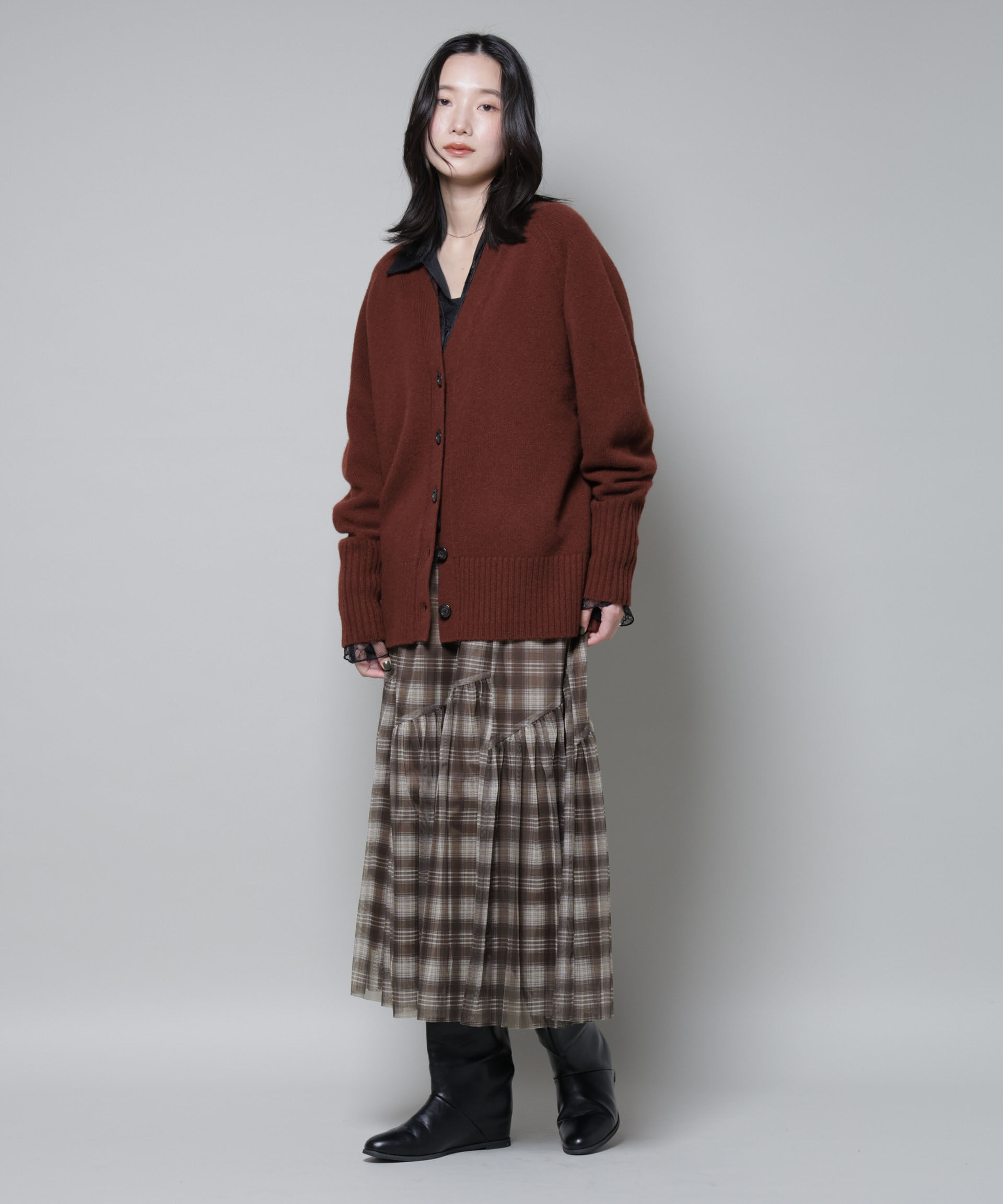 nano･universe「オンブレーチェックチュールスカート」|スカート|