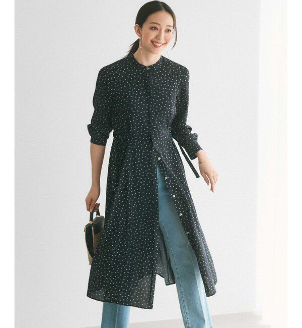 23区「【洗える】バックサテンアムンゼン タイプリント ワンピース」|ワンピース|ﾈｲﾋﾞｰﾌ