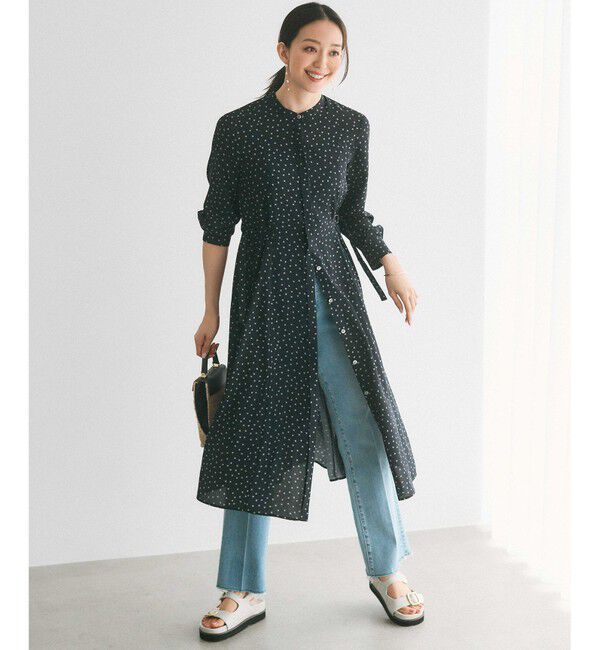 23区「【洗える】バックサテンアムンゼン タイプリント ワンピース」|ワンピース|