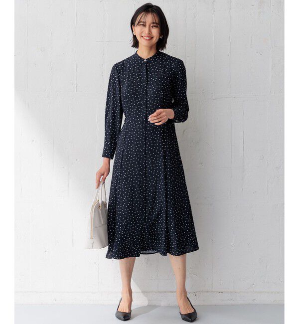 23区「【洗える】バックサテンアムンゼン タイプリント ワンピース」|ワンピース|