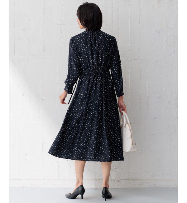 23区「【洗える】バックサテンアムンゼン タイプリント ワンピース」|ワンピース|