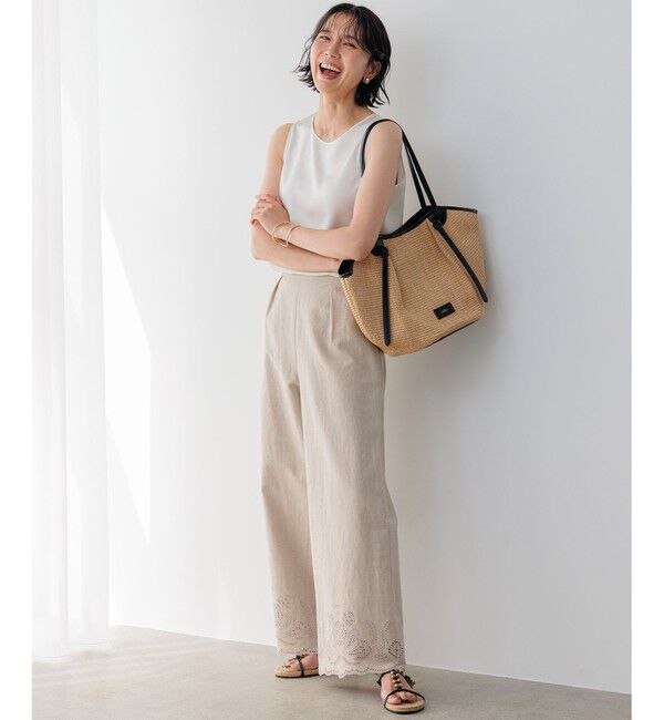 23区「【洗える】サテン タンクトップ」|タンクトップ|