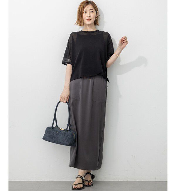 23区「【撥水加工/洗える】スムースサテン Iライン スカート」|スカート|