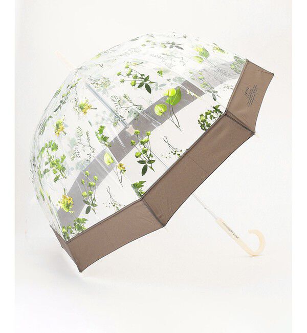 ANY SIS「【WEB・一部店舗限定】フラワープラスティック アンブレラ」|傘|ブラウン