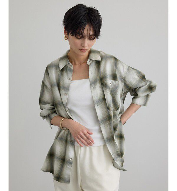 SALON adam et rope'「コットンリヨセルチェックシャツ」|シャツ・ブラウス|