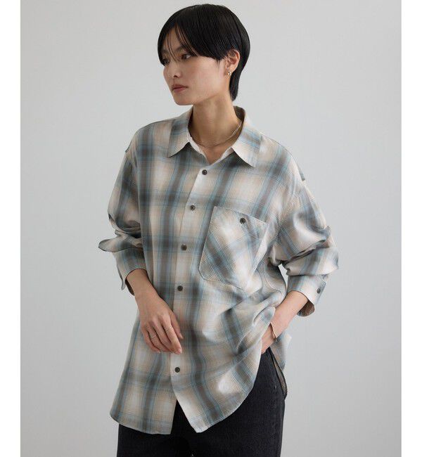 SALON adam et rope'「コットンリヨセルチェックシャツ」|シャツ・ブラウス|