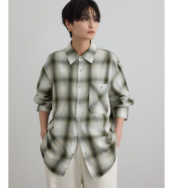 SALON adam et rope'「コットンリヨセルチェックシャツ」|シャツ・ブラウス|