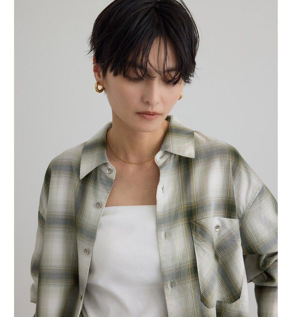 SALON adam et rope'「コットンリヨセルチェックシャツ」|シャツ・ブラウス|