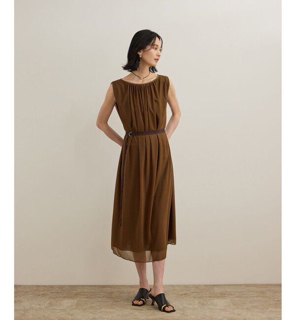 ROPE「ブライトネスヤーンギャザーワンピース/洗える」|ワンピース|