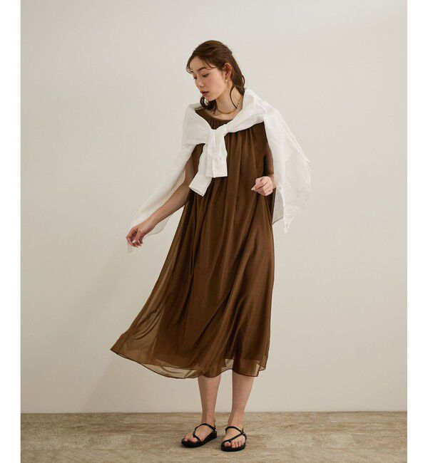 ROPE「ブライトネスヤーンギャザーワンピース/洗える」|ワンピース|