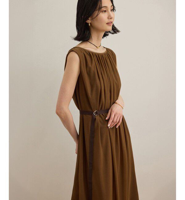 ROPE「ブライトネスヤーンギャザーワンピース/洗える」|ワンピース|ブラウン系(22)