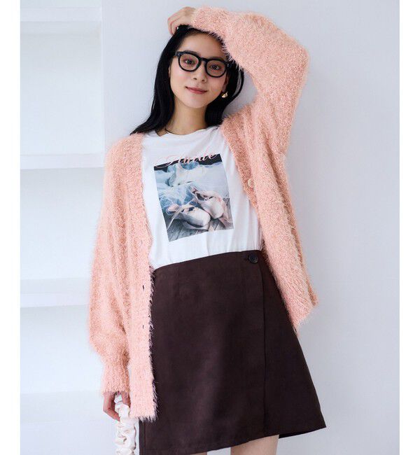 VIS「ポップコーンヤーンラメフェザーニットカーディガン/WEB限定FSサイズ」|カーディガン|