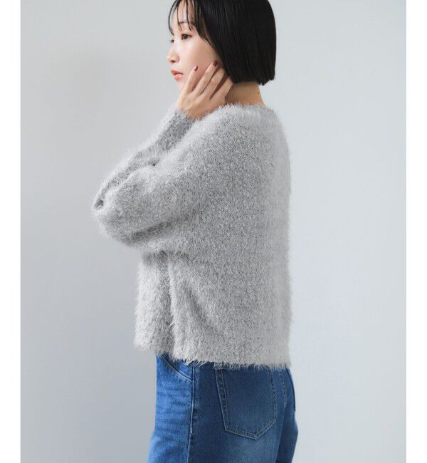 VIS「ポップコーンヤーンラメフェザーニットカーディガン/WEB限定FSサイズ」|カーディガン|