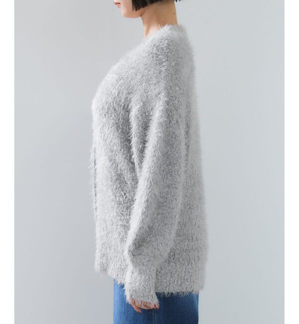 VIS「ポップコーンヤーンラメフェザーニットカーディガン/WEB限定FSサイズ」|カーディガン|