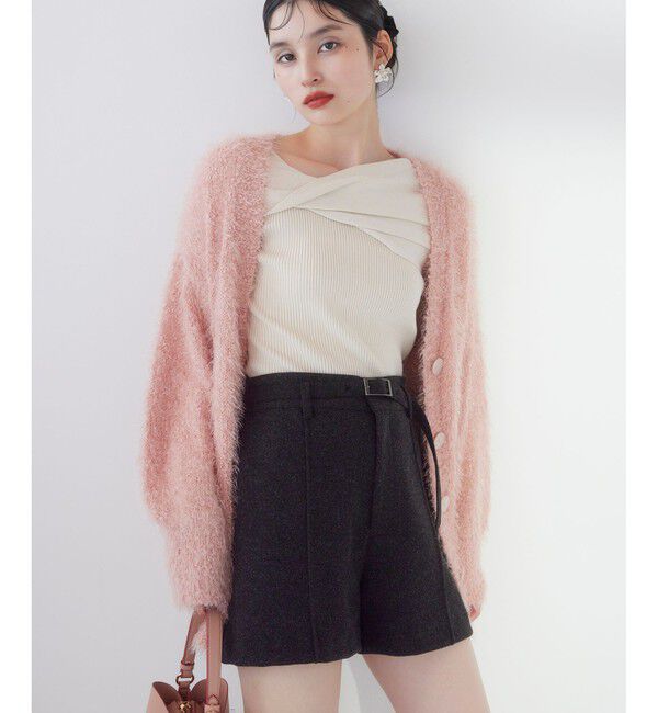 VIS「ポップコーンヤーンラメフェザーニットカーディガン/WEB限定FSサイズ」|カーディガン|ピンク(63)